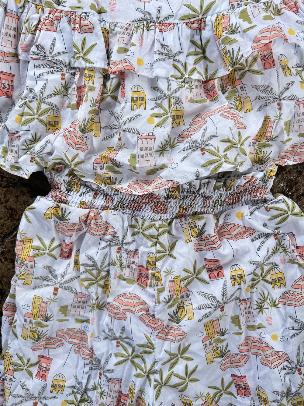 Janie & Jack Girls 10 2 pc pant outfit Beach Vacation Destination Summer Lined - Picture 5 of 9